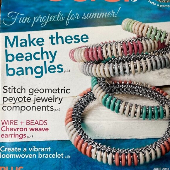 Bead & Button Magazine Jewelry Crafting Book u June 2018 Issue Beachy Bangles - Picture 3 of 8
